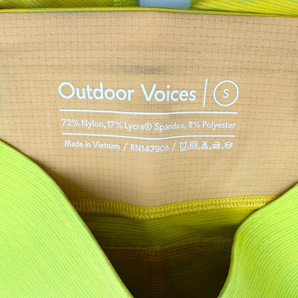 Outdoor Voices Doings Things Bra / TechSweat 7/8 Zoom Leggings Sunshine Set - Picture 16 of 16
